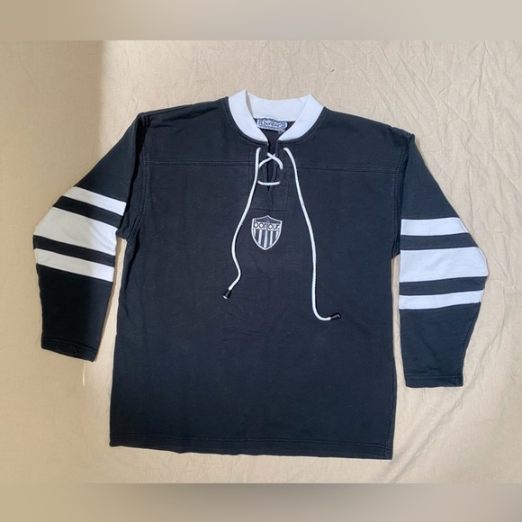 Bonjour Other - Vintage Bonjour Black and White Rugby/Soccer Polo Style Sweater